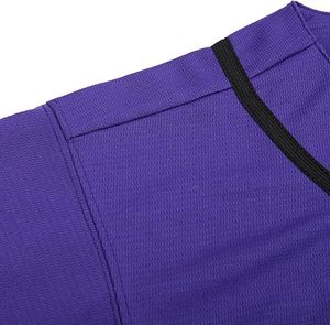 Camiseta de Béisbol Unisex Morada de Manga Corta con Botones al Frente, Color Sólido, Absorbente de Humedad, Poliéster, Ropa Deportiva para Adultos, Todas las Temporadas - Product Image 4