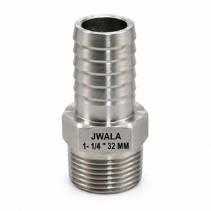 Raccord de tuyau hydraulique hexagonal mâle en acier inoxydable de 1-1/4 pouce (32 mm) pour ligne de fluide - Product Image 1