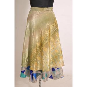 Women's Handmade Vintage <b>Silk</b> Floral Maxi Wrap <b>Skirt</b> Custom Design - Product Image 1