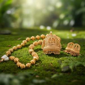 Laxmi Golden Ball Fashion Jewelry Set - Product Image 3