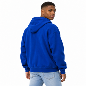 Sweat-shirt à capuche zippé unisexe épais brodé, coupe ample, pour le sport, avec logo personnalisé, faible MOQ, usine de sweats à capuche zippés - Product Image 4
