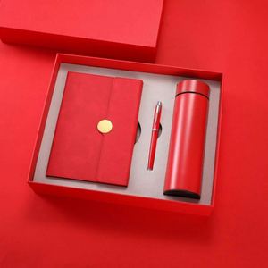 Luxury Corporate Custom Logo Promotional A5 Pu <b>Planner</b> and Thermos Cup Pen 3Pcs Office Business <b>Notebook</b> Gift Sets - Product Image 3