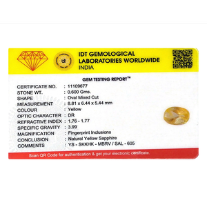 3 Carat Oval Cut Yellow Sapphire Loose Gemstone for Fine Jewelry - Product Image 4