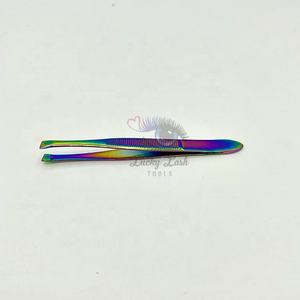 Pinzas de Cejas de Acero Inoxidable Sostenible de Alta Calidad, con Logotipo Personalizado, Nuevo Estilo Elegante, Punta Inclinada Multi-Plateada, Herramienta de Belleza - Product Image 4