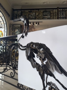 Bronze Heron Sculpture Black Nickel Plated <b>Casting</b> Animal Art Collectible Decor Full 3D Shape - Product Image 6