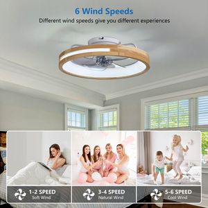 Ventilatore da soffitto LED a basso profilo da 20 pollici con luci, 6000K 3000K, 6 velocità, telecomando, illuminazione LED 3000-6000K - Product Image 6
