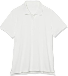 Última Novedad: Polo de Punto Blanco de Manga Corta para Mujer, Estilo Casual, Largo Regular, Color Liso Teñido - Product Image 1