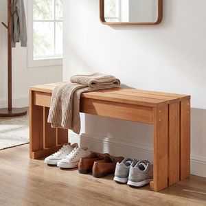 Panca da Giardino per 2 Persone con Telaio in Legno Massiccio per Cortile e Patio - Product Image 4