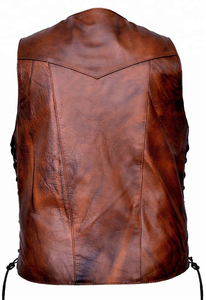 Chaleco de cuero para hombre, antiarrugas, de secado rápido, antipilling, nuevo diseño, transpirable, elegante, servicio OEM, fabricación de chalecos de cuero para hombre - Product Image 4
