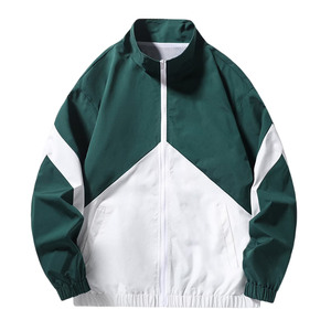 Veste de survêtement unisexe coupe-vent d'hiver personnalisée avec logo, respirante, imperméable, en polyester, col montant, fermeture éclair, à rayures et pois, vente en gros - Product Image 1