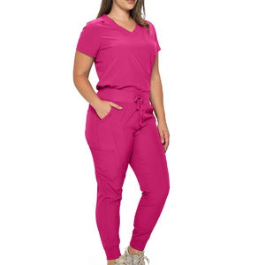 Ensemble de blouses d'hôpital unisexes en coton tricoté de haute qualité, uniformes médicaux respirants et confortables, couleurs personnalisables - Product Image 5