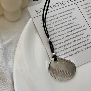 S925 Sterling Silver Korean Style Long Small Comb <b>Statement</b> <b>Necklace</b> Fashionable Simple Retro Sweater Chain Gift Party - Product Image 1
