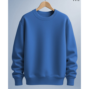 Sudadera de Cuello Redondo Negra para Hombre, Precio Económico al por Mayor, Corte Regular, Color Sólido, Tejida, Informal - Product Image 5