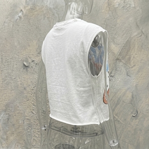 Snow & Grace Camiseta corta sin mangas con estampado informal para hombre, camiseta de jersey con cuello redondo - Product Image 6