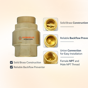 Hydroplus International Brass NRV 1/1.25 Inch Check Valve For Water And Gas Systems Threaded BSP NPT Connection - Product Image 4