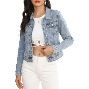 Chaqueta de Mezclilla de Algodón Personalizada, Elegante, Cálida, Transpirable e Impermeable, de Manga Larga, Informal para Mujer, Precio Económico OEM, Último Modelo - Product Image 2