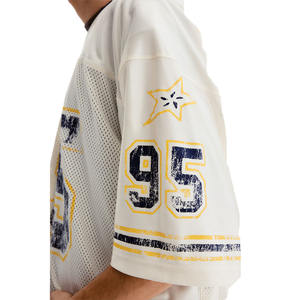 Camiseta de Fútbol Americano de Malla de Poliéster Transpirable, Estilo Urbano Oversize, con Estampado de Número, Uniforme de Equipo, OEM, Marca Privada, Pedidos al por Mayor - Product Image 5