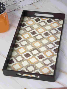 Juego de Tres Bandejas Rectangulares de Estilo Antiguo, Impresas y con Acabado Esmaltado, con Base de Madera MDF para Uso Doméstico - Product Image 6