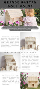 Precio al por mayor de fábrica - Casa de mimbre natural tejida para bebés. Juguete desmontable para niños. - Product Image 6