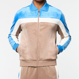 Mens <b>Velour</b> Tracksuits 2 Piece Set Zip Up Velvet Sweatsuits Jacket Pants Outfits - Product Image 4