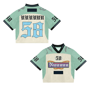 เสื้อเบสบอลฟุตบอลผู้ชายสั่งทำพิเศษ ผ้าฝ้าย 100% ทรงโอเวอร์ไซส์ ไหล่ตก สไตล์สตรีทแวร์ เสื้อกีฬา ไซส์พลัส ระบายอากาศได้ดี - Product Image 1