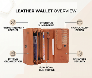 Genuine Leather Women Clutch Purse <b>Wallet</b> with RFID and Large Capacity Card storage for <b>Ladies</b> - Product Image 5