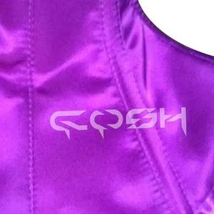 Collier de corset à col haut en satin violet brillant - Product Image 4