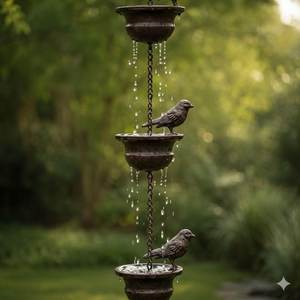 Cadena de Lluvia de Aluminio Premium para Flujo de Agua en Jardines - Product Image 1