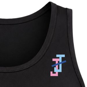 Women's <b>Black</b> Athletic <b>Tank</b> <b>Top</b> with JJ Logo Embroidery Sleeveless Crew Neck Training Workout Shirt for Women Fitness Wear - Product Image 5