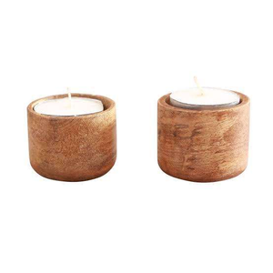 Support de bougie décoratif en bois style ferme avec perles pour la décoration intérieure et les cadeaux de mariage pour Noël - Product Image 3