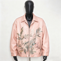 Veste en cuir PU à imprimé léopard pour homme, col rabattu, fermeture éclair, style décontracté d'automne, coupe régulière