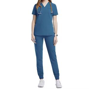 Premium Unisex High Quality 100% Cotton Hospital Nurse <b>Scrub</b> <b>Set</b> with Custom Logo Needle Detection Worsted Fabric OEM Service - Product Image 2