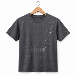 T-shirt décontracté à manches courtes et col rond HMR Brotherhood Sisterhood, logo personnalisé de haute qualité, 100% coton, imprimé à pois gris foncé brillant - Product Image 5