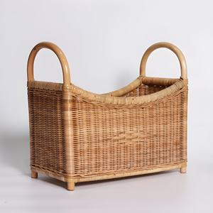 Cesta Organizadora para el Hogar y la Oficina, Cesta para Revistas y Periódicos Hecha a Mano con Ratán Ecológico - Product Image 1