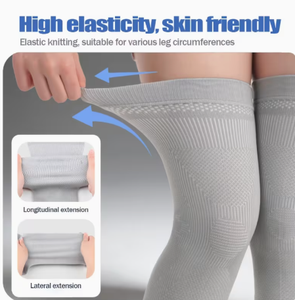 Manchon de compression unisexe respirant en mélange coton-élasthanne, antidérapant et flexible, pour le soutien des jambes, soulagement des gonflements, toutes saisons - Product Image 5