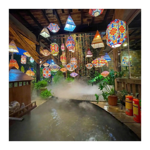 Lanterne de Noël en brocart, forme cylindrique, faite à la main au Vietnam, abat-jour en tissu bohème pour restaurant, café, hôtel, décoration de Noël 2026 - Product Image 2
