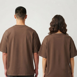 เสื้อยืดโอเวอร์ไซส์พรีเมียมสำหรับผู้หญิงและผู้ชาย สไตล์ลำลอง สตรีทแวร์ คอกลม น้ำหนักเบา สกรีนโลโก้ด้านหน้าได้ตามสั่ง ขายส่ง รับผลิตแบบ OEM ODM - Product Image 3