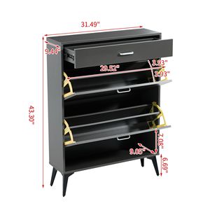 Scarpiera Grigia con Ripiani Portaoggetti, Scaffali Portascarpe Resistenti - Product Image 4