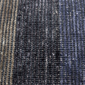 Midnight Strata Navy Blue <b>Grey</b> Hand Tufted Eco-Friendly Non-Slip Thick Wool <b>Rug</b> Modern Horizontal Striped Area Carpet for <b>Living</b> - Product Image 4