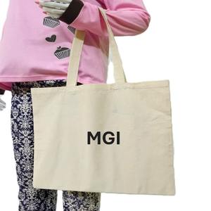 Low MOQ Recycled Custom Logo Printed Eco-Friendly Reusable 100% Cotton Tote Shopping Bag Zipper Closure Hand Length Handle for - Product Image 5
