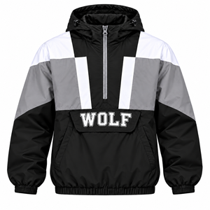 Chaqueta Cortavientos Retro Personalizada para Hombre, de Poliéster, para Fútbol, Invierno, Resistente al Viento, con Cierre de Cremallera, Capucha y Bordado, Venta al Por Mayor - Product Image 1