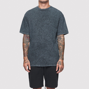 T-shirt streetwear tendance délavé à l'acide, coupe ample et oversize, style vintage, unisexe, en coton, luxe - Product Image 5