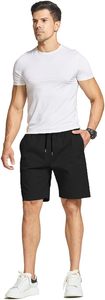 Pantalones Cortos de Algodón para Hombre, Ligeros, Transpirables, Casuales, de Verano, con Cintura Elástica y Cordón, Cómodos para Uso Diario, Playa y Gimnasio - Product Image 2