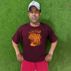 T-shirt Ringer en Coton DTG Personnalisé avec Logo Imprimé de Haute Qualité pour Hommes, Coupe Oversize, Col Rond, Style Streetwear pour Garçons - Product Image 1