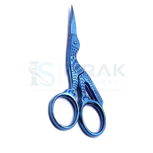 Ciseaux de manucure professionnels en acier inoxydable bleu à lame droite, pointe affûtée, trou rond, outils de soin des ongles pour adultes, coupe-cuticules - Product Image 4