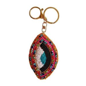 Premium Fashion Beaded Bag Charm Multi-Beaded Embroidery <b>Leather</b> <b>Keychain</b> Lightweight Accessory for Everyday Use - Product Image 3