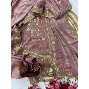 Saree de soirée de créateur avec broderie à paillettes et cordon pour fête - Product Image 6