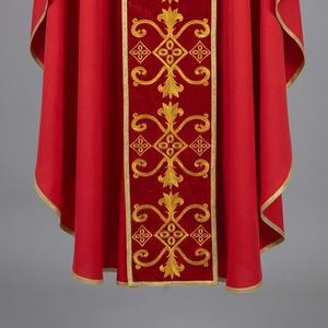 Chasuble de prêtre brodée rouge, robe médiévale, cape catholique en polyester, costume de cérémonie religieuse, costume d'Halloween - Product Image 2
