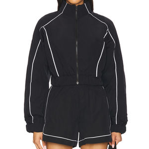 Ensembles de survêtements unisexes personnalisables pour hommes et femmes, écologiques, coupe-vent, respirants, en nylon uni avec doublure polaire, pantalons de jogging - Product Image 2