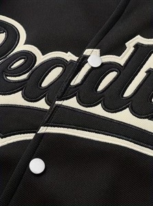 Premium High Quality Men <b>Black</b> Letterman Varsity Jacket Custom Logo Eco-Friendly Breathable 100% Cotton High Street Baseball OEM - Product Image 4